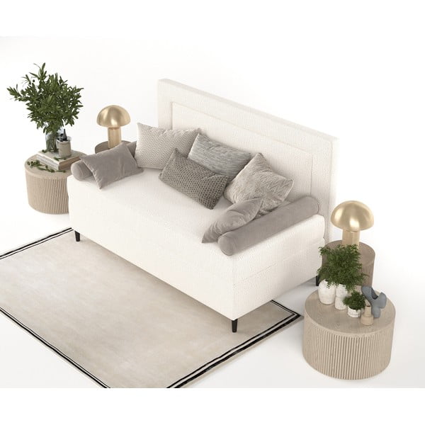 Pat crem tapițat 80x200 cm Alba – Maison de Rêve-image-4