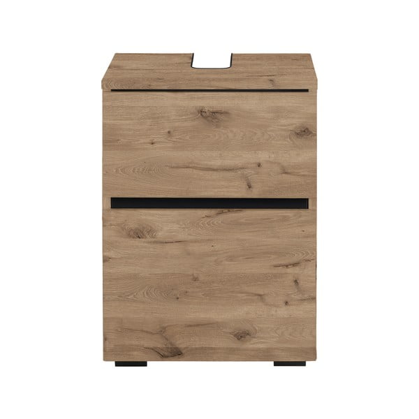 Dulap sub chiuvetă în culoare naturală cu aspect de lemn de stejar 40x55 cm Wisla – Støraa