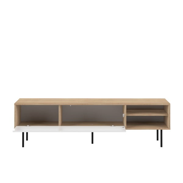 Comodă TV alb-natural  cu aspect de lemn de stejar 165x40 cm Ampère – TemaHome-image-4