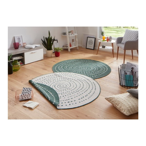 Covor reversibil pentru exterior NORTHRUGS Bali, Ø 200 cm, verde-image-1
