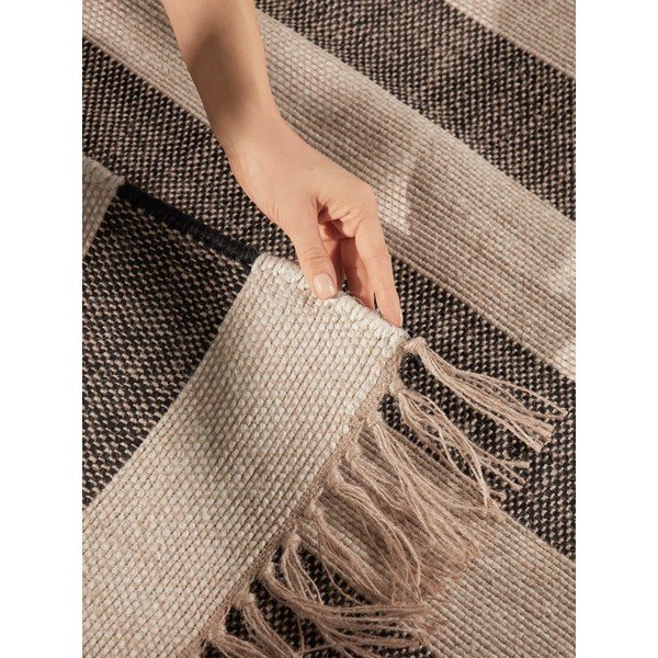 Covor negru/crem țesut manual din iută 160x230 cm Playa – Hanse Home-image-2