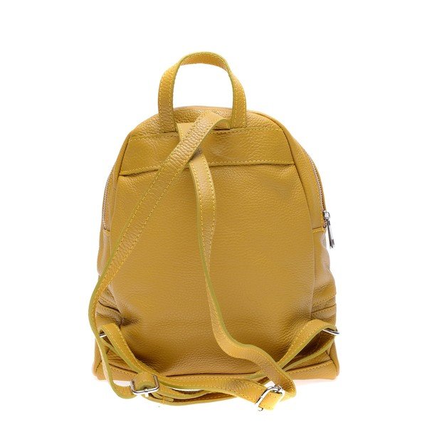 Rucsac din piele cu fermoar Anna Luchini, galben-image-1