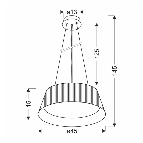 Lustră neagră LED cu abajur din metal ø 45 cm Umbria – Candellux Lighting-image-3
