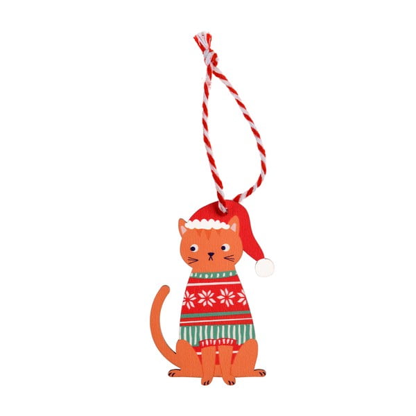 Ornament de Crăciun din lemn 5 cm Ginger Cat – Rex London