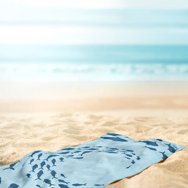 Prosop de plajă albastru 90x180 cm Shoal – DecoKing-image-3