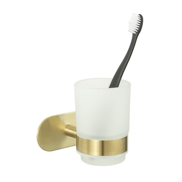 Pahar din sticlă mată pentru periuțe de dinți Orea Gold - Wenko-image-2