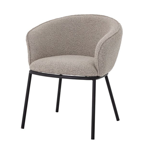 Scaun de living negru/gri deschis cu cotiere din material textil Cortone – Bloomingville