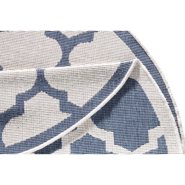 Covor adecvat pentru exterior NORTHRUGS Palermo, ⌀ 200 cm, albastru-crem-image-4