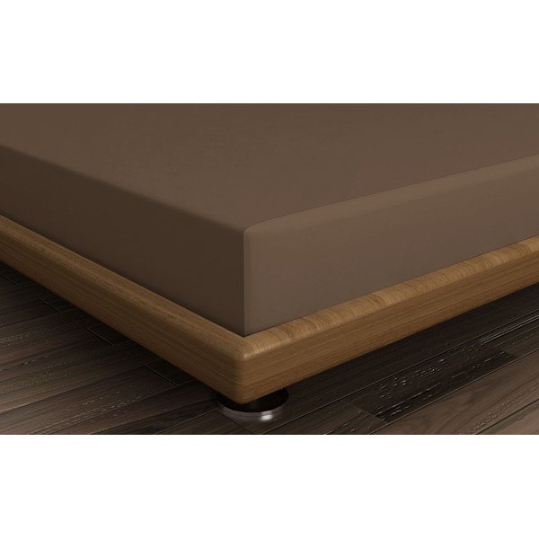 Cearceaf maro din bumbac cu elastic 140x200 cm – Mijolnir-image-1