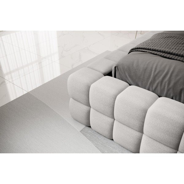 Pat matrimonial gri tapițat cu spațiu de depozitare cu somieră 160x200 cm Dizzle – ELTAP-image-4