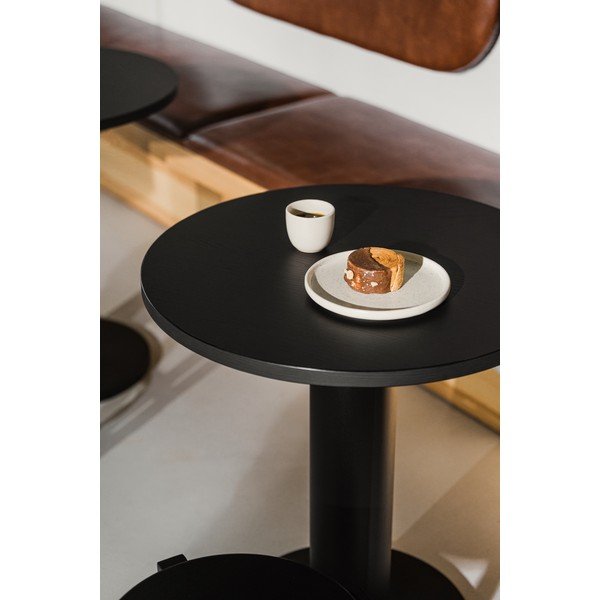 Masă de dining rotundă cu blat cu aspect de lemn de stejar ø 80 cm Sool – noo.ma-image-3