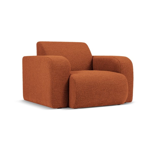 Fotoliu maro cu tapițerie din stofă bouclé Molino – Micadoni Home