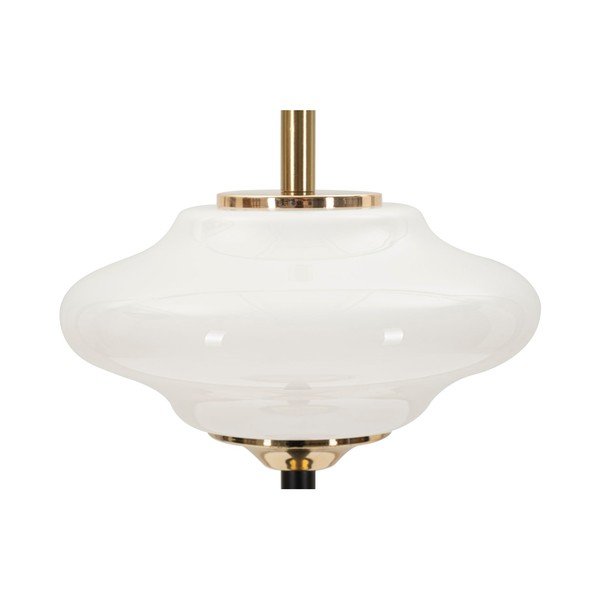 Veioză albă-neagră cu abajur din sticlă (înălțime 46 cm) Vintage – Mauro Ferretti-image-4