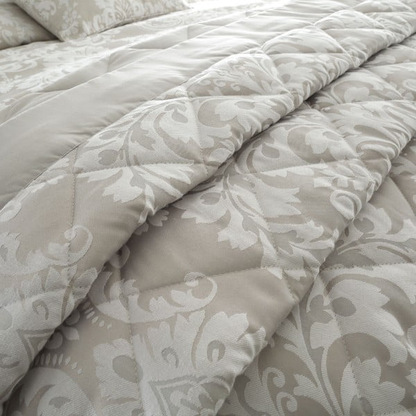 Cuvertură bej pentru pat dublu 230x220 cm Classic Damask - Catherine Lansfield-image-1