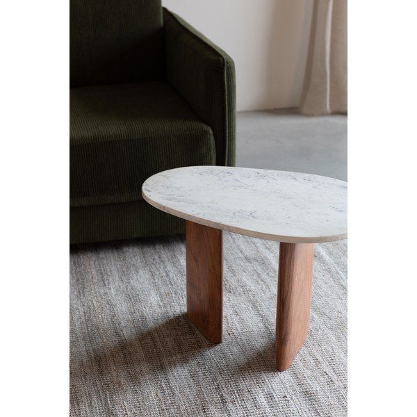 Măsuță auxiliară cu blat din marmură 37x56 cm Tanda – White Label-image-2