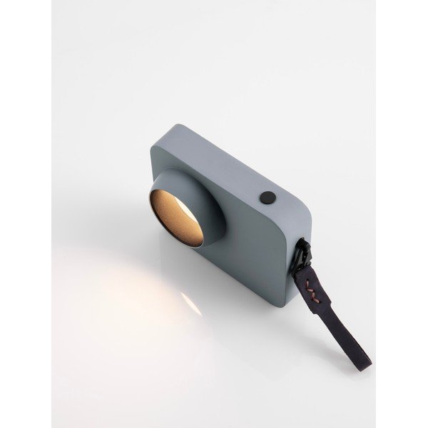 Veioză albastru prăfuit LED cu intensitate reglabilă din metal (înălțime 11 cm) Kedros – Nova Luce-image-4