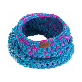 Eșarfă rotundă tricotată manual DOKE Twister, albastru