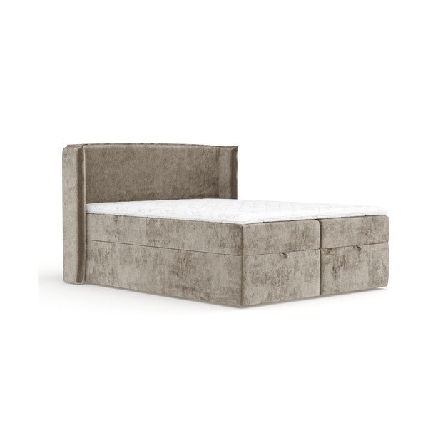 Pat boxspring bej cu spațiu de depozitare 180x200 cm Passion – Maison de Rêve