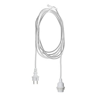 Cablu cu dulie pentru bec Star Trading Cord Ute, lungime 2,5 m, alb