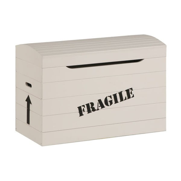 Cutie din lemn de pin pentru jucării Pinio Fragile, crem