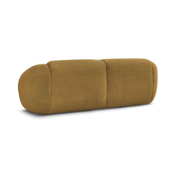 Canapea galben-muștar cu tapițerie din catifea reiată  250 cm Tina – Bobochic Paris-image-4