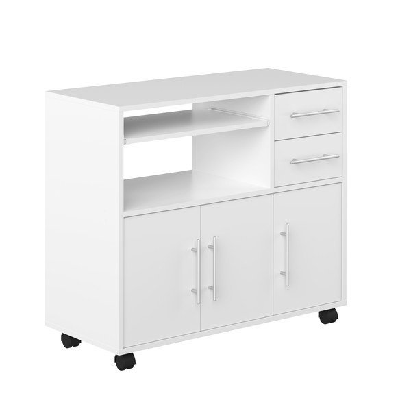 Sistem depozitare mobil pentru bucătărie, cu rafturi TemaHome Marius, alb-image-3