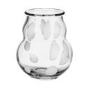 Vază albă din sticlă lucrată manual (înălțime 22 cm) Dam – noo.ma