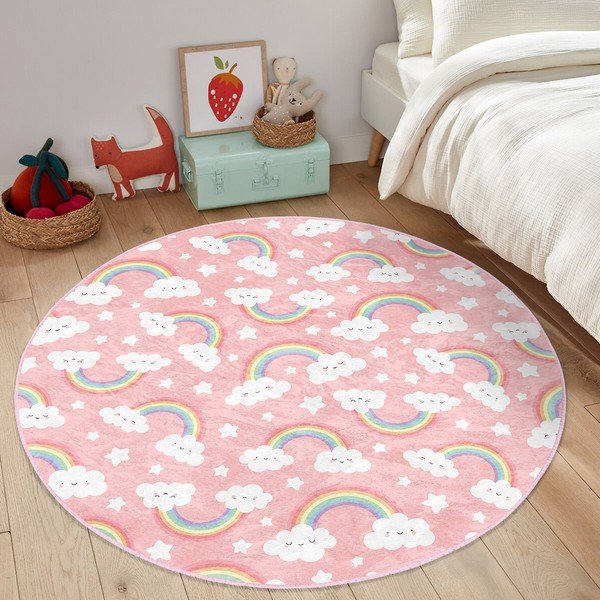 Covor pentru copii roz ø 80 cm Comfort – Mila Home-image-2