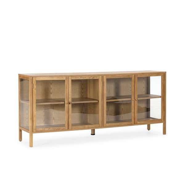 Vitrină în culoare naturală cu aspect de lemn de stejar 180x80x40 cm Ceci – MOME-image-3