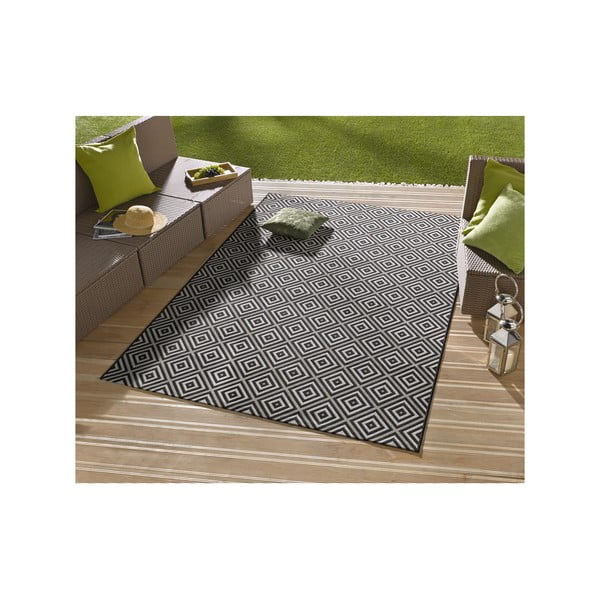 Traversă de exterior NORTHRUGS Karo, 80 x 150 cm, negru-alb-image-1