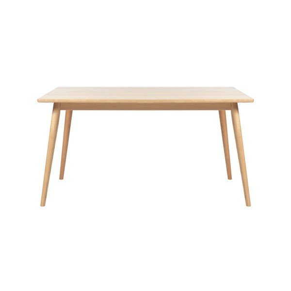 Masă de dining în culoare naturală extensibilă cu blat cu aspect de lemn de stejar 150x90 cm Barrali – Unique Furniture