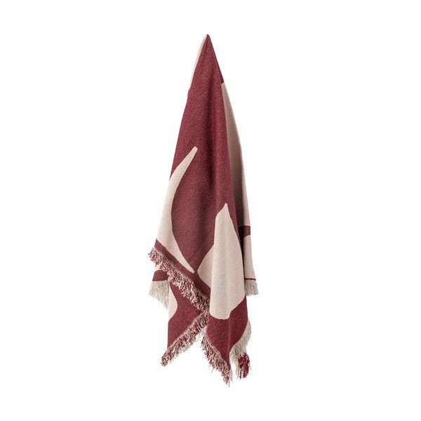 Pătură roșie din amestec de bumbac 130x160 cm Olica – Bloomingville-image-2