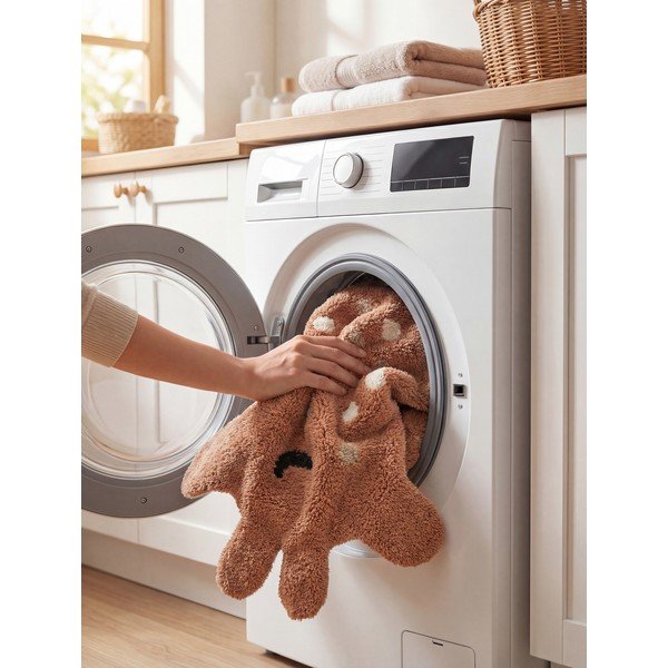 Covor pentru copii maro lavabil/țesut manual din bumbac 89x120 cm Snuggle Gino – Hanse Home-image-3