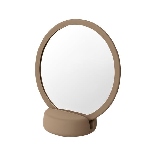 Oglindă cosmetică de masă Blomus Sono, înălțime 18,5 cm, maro deschis