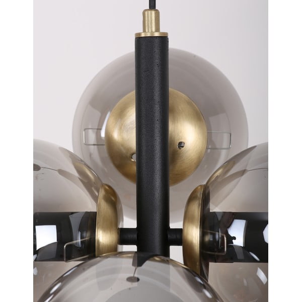 Lustră negru-gri cu abajur din sticlă ø 15 cm Forte – Squid Lighting-image-2