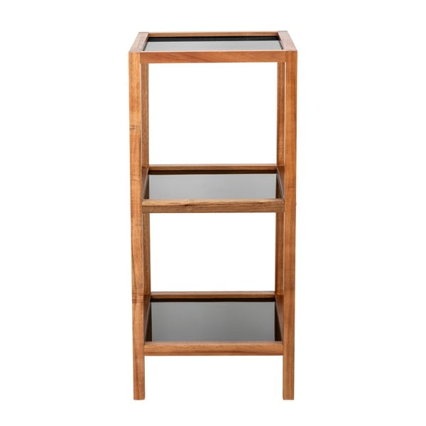 Etajeră de baie neagră/în culoare naturală din sticlă 36x79 cm Fondi – Wenko