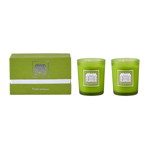 Set de 2 lumânări cu iz de ceai verde și castravete Villa Collection
