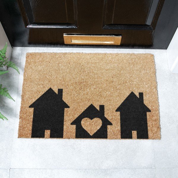 Covoraș de intrare din fibre de nucă de cocos 40x60 cm Home Is Where the Heart Is – Artsy Doormats-image-2
