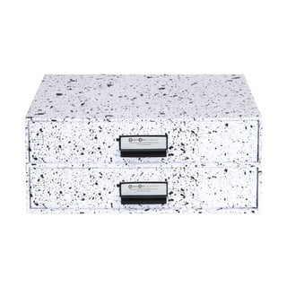 Cutie cu 2 sertare Bigso Box of Sweden Birger, negru-alb