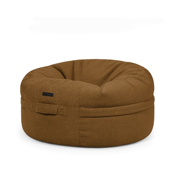 Fotoliu bean bag maro cu tapițerie din țesătură bouclé Roll 105 – SLOWDOWN