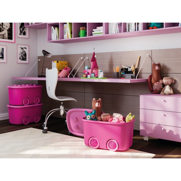 Cutie de depozitare pentru copii  roz din plastic 58x39x32 cm Funny Box – KIS-image-1