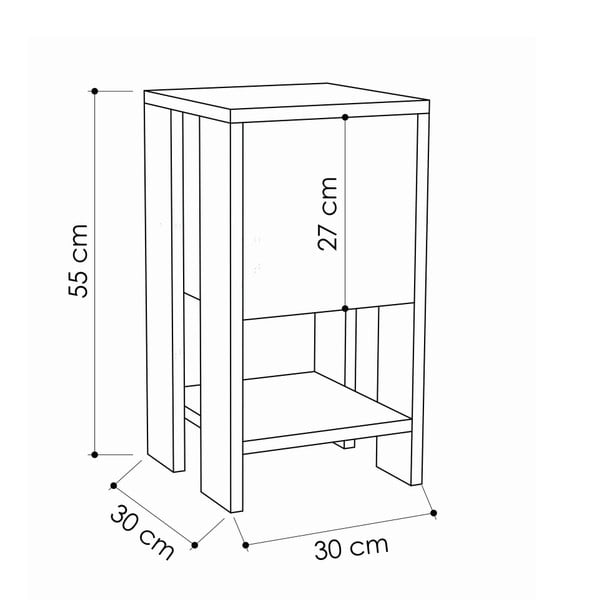 Noptieră cu detalii în decor de lemn de nuc Garetto Ema, gri antracit-image-3