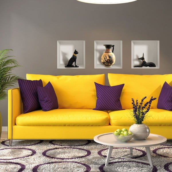 Set 3 autocolante 3D pentru perete Ambiance Egyptian-image-2