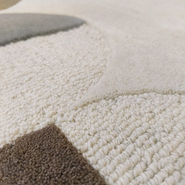 Covor grej țesut manual din lână 200x290 cm Mia Scallop Frame – Flair Rugs-image-2