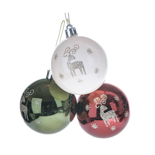 Globuri de Crăciun 3 buc. din plastic ø 6 cm – Dakls