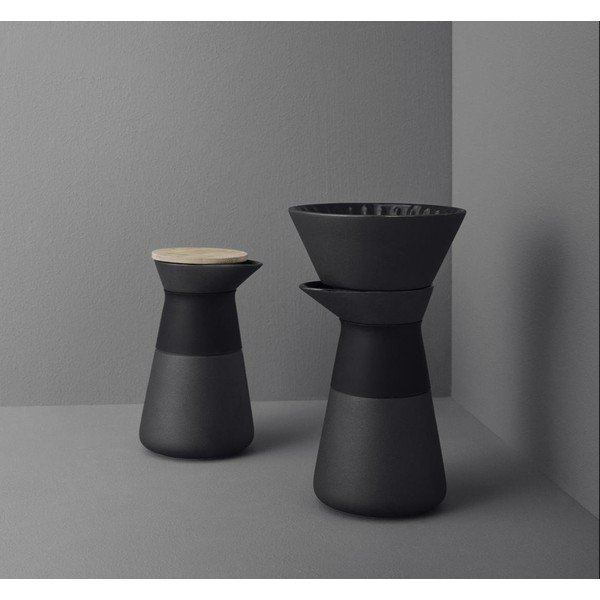 Espressor moka negru din gresie ceramică 600 ml Theo – Stelton-image-1