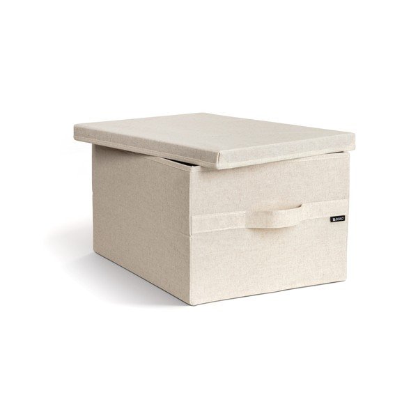 Cutie de depozitare bej din material textil cu capac 36x46x25 cm Soft Storage Large – Bigso-image-1