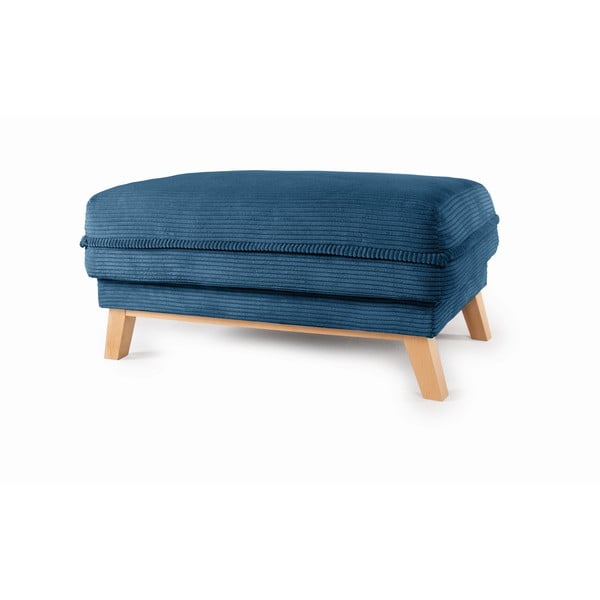 Taburet albastru cu tapițerie din catifea reiată Tori – Bonami Selection-image-2