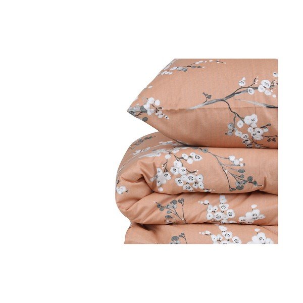 Lenjerie de pat portocalie din bumbac pentru pat dublu 200x200 cm Chicory – Mijolnir-image-4
