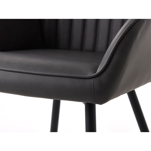 Set de scaune de sufragerie gri închis cu cotiere 2 buc. tapițat Nolan Stripe – Unique Furniture-image-4